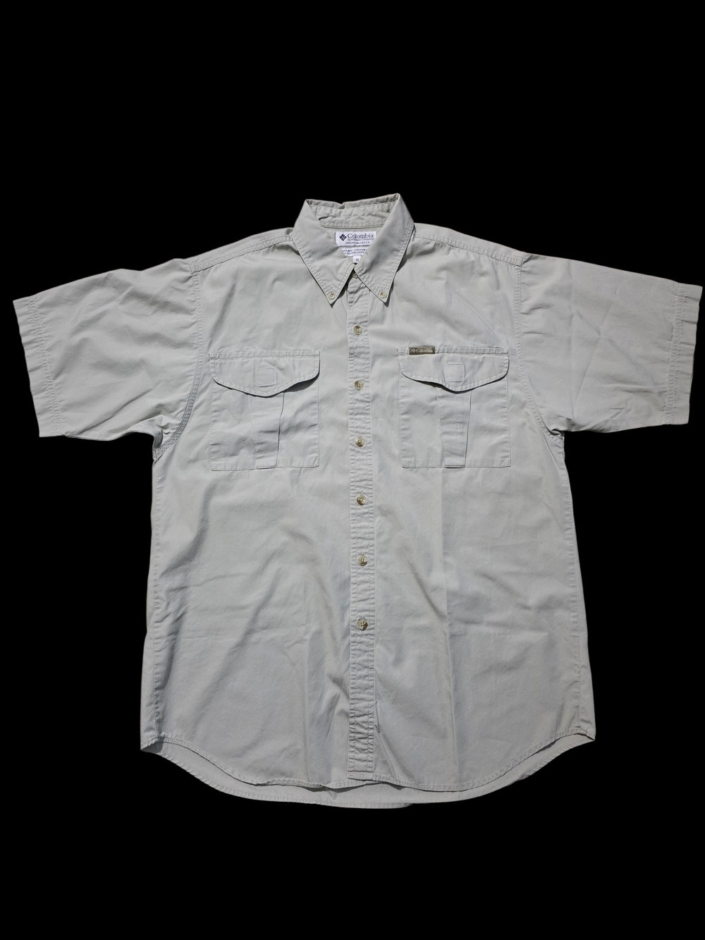 Columbia Short-Sleeve Button-Down Shirt - Light Gray